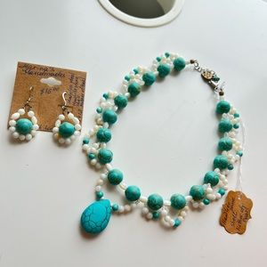 Handmade Mother of Pearl Choker & Earrings